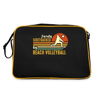 Beach Volleyball Easily Sidetracked By Volleyball - Retro Bag - black/gold - Back