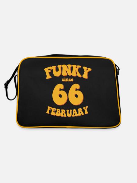 Funky Birthday: Février 1966 - Flower Power - Sac Retro - noir/or - Dos