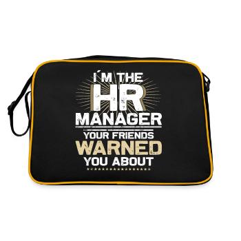 Kaffee, Akten Und Klatsch - HR -Offizier - Retro Tasche - Schwarz/Gold - Hinten