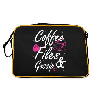 Kaffee, Akten Und Klatsch - HR -Offizier - Retro Tasche - Schwarz/Gold - Hinten