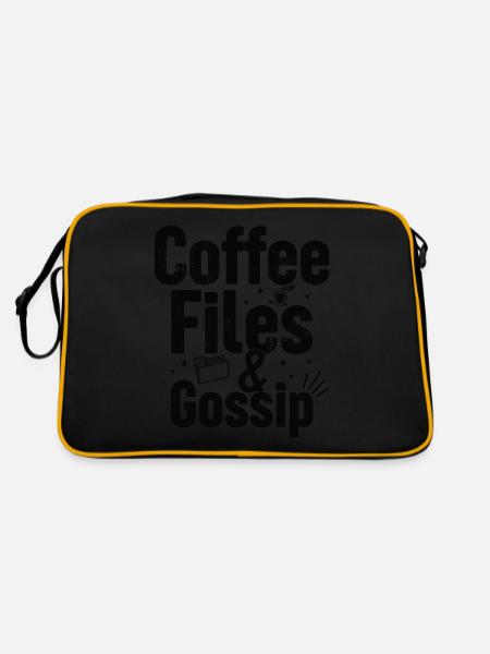 Kaffee, Akten Und Klatsch - HR -Offizier - Retro Tasche - Schwarz/Gold - Hinten