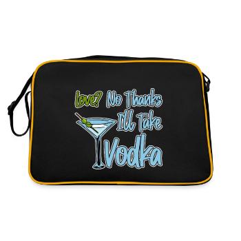 Love, No Thanks, I'll Take Vodka 4 - Retro Tasche - Schwarz/Gold - Hinten