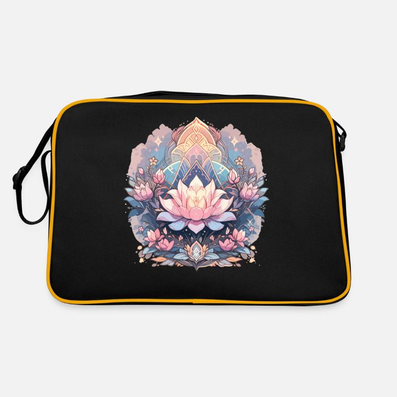 Lotusblüte Retro Tasche