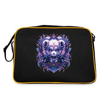 Panda Panda Head Panda Bear Panda Panda Baby - Retro Bag - black/gold - Back
