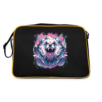 Panda Panda Head Panda Bear Panda Panda Baby - Retro Bag - black/gold - Back