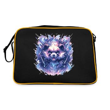 Panda Panda Head Panda Bear Panda Panda Baby - Retro Bag - black/gold - Back