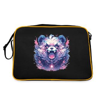 Panda Panda Head Panda Bear Panda Panda Baby - Retro Bag - black/gold - Back