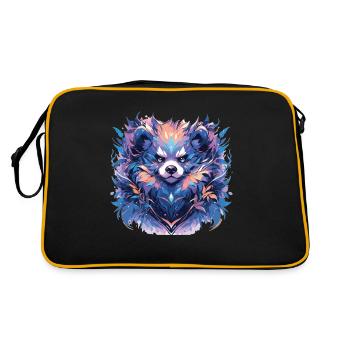 Panda Panda Head Panda Bear Panda Panda Baby - Retro Bag - black/gold - Back