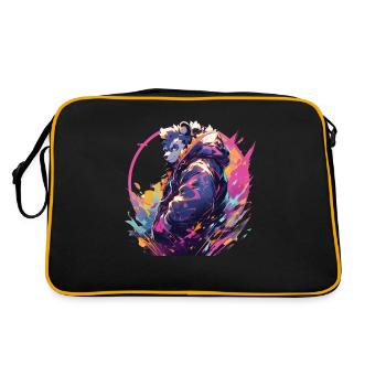 Panda Cool Panda Bear Pandas - Retro Bag - black/gold - Back