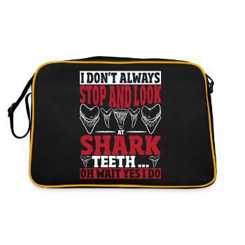 Arrêtez-vous toujours et regardez les dents de requin - Sac Retro - noir/or - Dos