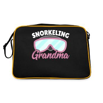 Snorkeling Grandma Snorkel Dive Scuba Diving - Retro Bag - black/gold - Back