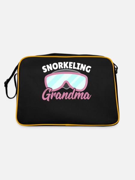 Schnorcheln Oma Schnorchel Tauchen Tauchen - Retro Tasche - Schwarz/Gold - Hinten
