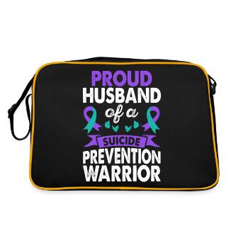 Husband of Suicide Prevention Warrior Awareness - Retro Bag - black/gold - Back