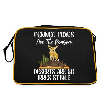 Les renards Fennec dans le désert sont irrésistibles - Sac Retro - noir/or - Dos