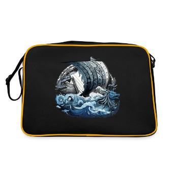 Navire viking guerrier nordique Odin Viking - Sac Retro - noir/or - Dos