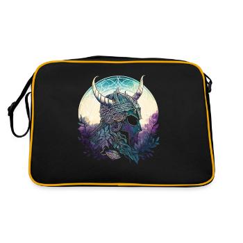 Wikingerhelm Runen Wikingerkrieger Nordische - Retro Tasche - Schwarz/Gold - Hinten