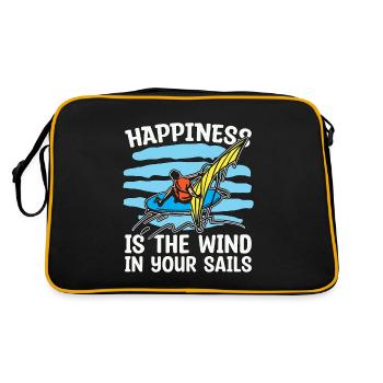 Le bonheur de la planche à voile est le vent en surfboarder - Sac Retro - noir/or - Dos