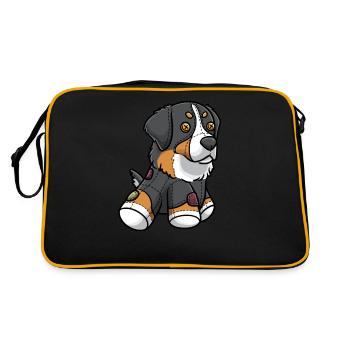 Bernese Mountain Dog Dog Bouvier Bernois As - Sac Retro - noir/or - Dos