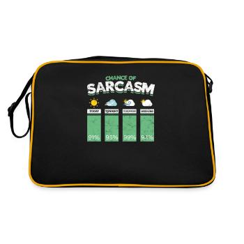 Chance auf Sarkasmus - Prognose - Humor - Retro Tasche - Schwarz/Gold - Hinten