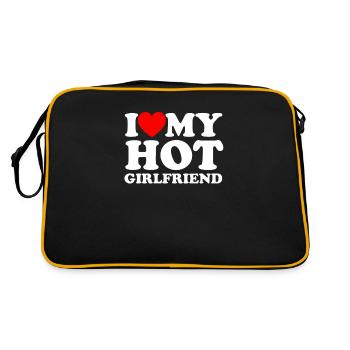Ich liebe meine heiße Freundin - Matching - Romantik - Retro Tasche - Schwarz/Gold - Hinten