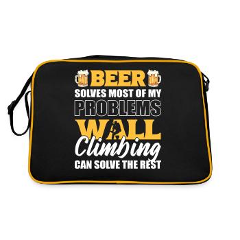 La bière résout la plupart des problèmes, l’escalade murale résout - Sac Retro - noir/or - Dos