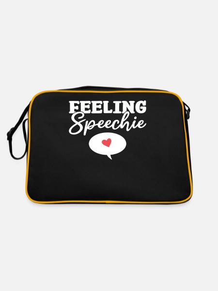 Feeling Speechie Sprachpathologie - Retro Tasche - Schwarz/Gold - Hinten