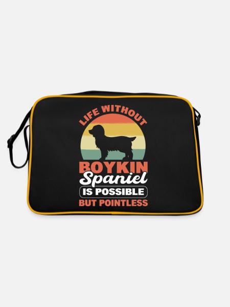 Ein Leben ohne Boykin Spaniel ist möglich, aber - Retro Tasche - Schwarz/Gold - Hinten
