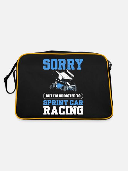 Sorry But I'm Addicted To Sprint Car Racing - Retro Bag - black/gold - Back