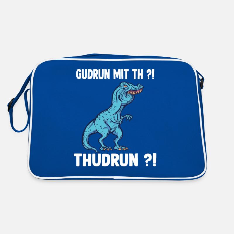 TRex Meme Dinosaurier mit Überbiss Gudrun mit th Retro Tasche