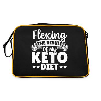 Flexing Das Ergebnis meiner Keto Diät Keto Diät - Retro Tasche - Schwarz/Gold - Hinten