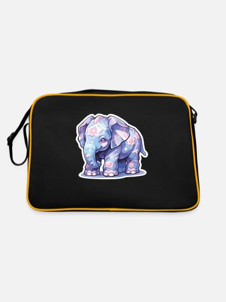 Elephant Elephant Elephant Baby Pachyderm - Retro Bag - black/gold - Back