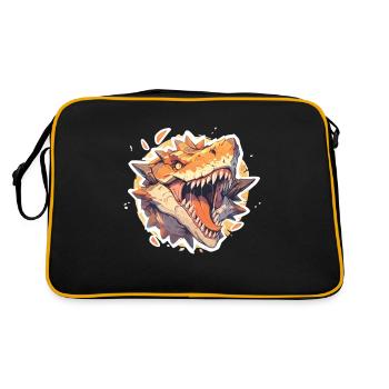 Dinosaur TRex - Retro Bag - black/gold - Back