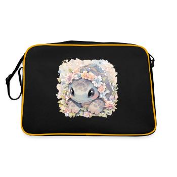 Turtle Lizard Turtle Baby Turtles - Retro Bag - black/gold - Back