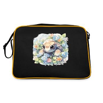 Turtle Lizard Turtle Baby Turtles - Retro Bag - black/gold - Back