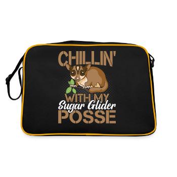 Chilling With Sugar Glider Owner Sugar Gliders - Retro Bag - black/gold - Back