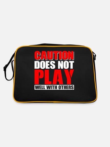 Caution Does Not Play Well With Others 63 - Retro Bag - black/gold - Back