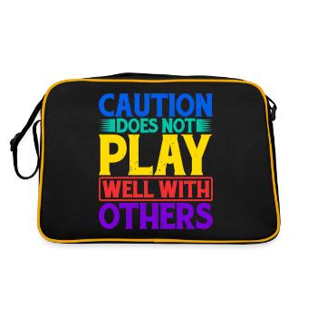 Caution Does Not Play Well With Others 62 - Retro Bag - black/gold - Back