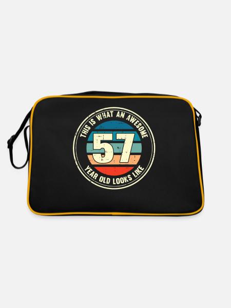 57e anniversaire pour que vous voyiez avec 57 cadeau rétro - Sac Retro - noir/or - Dos