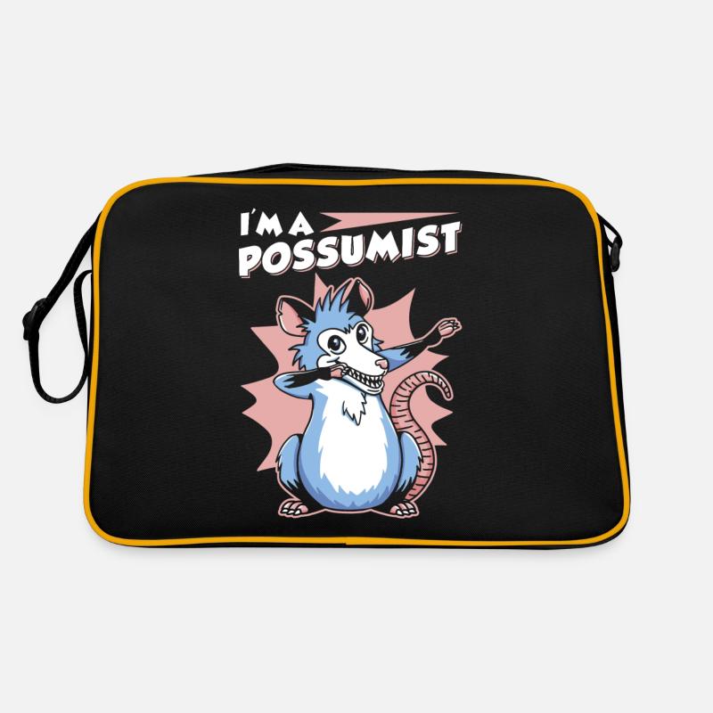 Opossum Spruch Retro Tasche