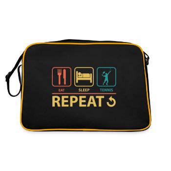 Eat Sleep Hockey Repeat Vintage Funny - Retro Bag - black/gold - Back