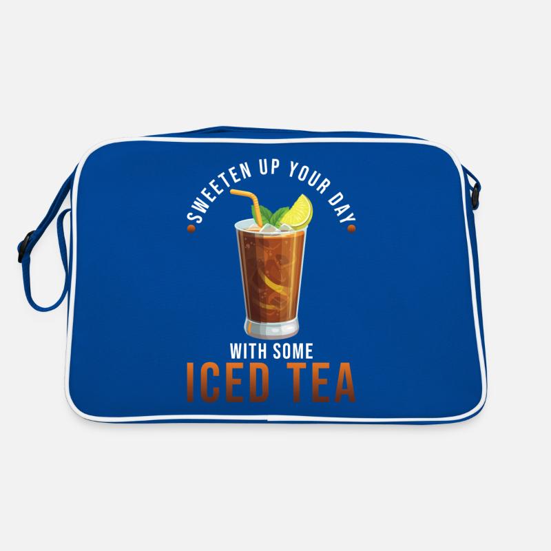 Conception de boisson au thé glacé Restez calme et thé glacé Sac Retro