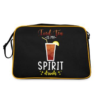 Eistee-getränkedesign Ruhe Bewahren Und Eistee - Retro Tasche - Schwarz/Gold - Hinten