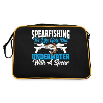 Spearfishing It's Like Golf But Underwater With A - Retro Bag - black/gold - Back