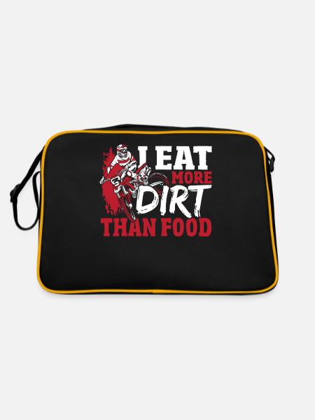 Je mange plus de saleté que de nourriture Motocross Dirt Bike - Sac Retro - noir/or - Dos
