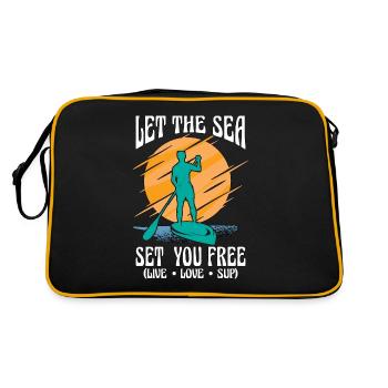 Stand Up Paddle Let The Sea Set You Free Paddling - Retro Bag - black/gold - Back