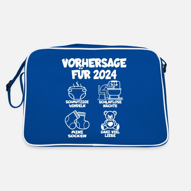 Vorhersage 2024 Werdende Eltern Babybauch Retro Tasche