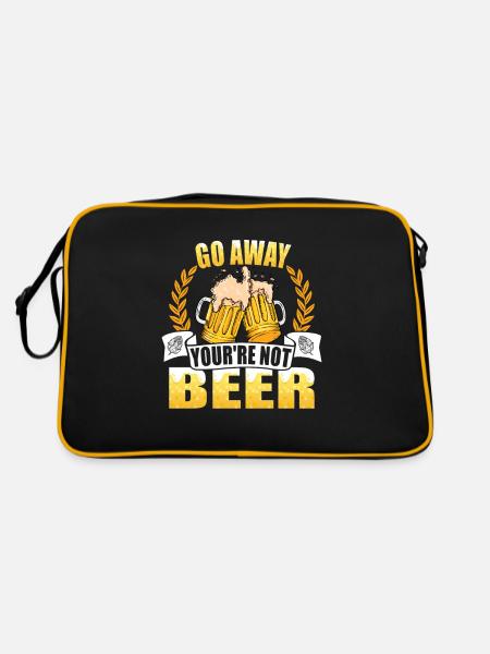 Go away you ́re Beer - Alcohol lover - Beer - Retro Bag - black/gold - Back