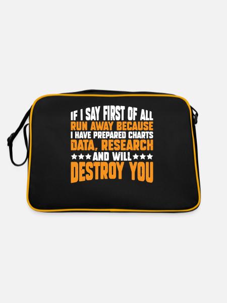 If I Say First Of All, Run Away 7 - Retro Tasche - Schwarz/Gold - Hinten