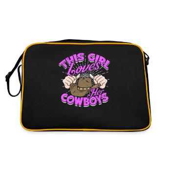 DIESES MÄDCHEN LIEBT IHRE COWBOYS - Sports Passion - Retro Tasche - Schwarz/Gold - Hinten