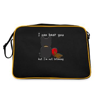 Ich kann dich hören, aber ich höre nicht zu - Selektiv - Retro Tasche - Schwarz/Gold - Hinten